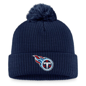 Women's Fanatics Navy Tennessee Titans Logo Cuffed Knit Hat with Pom