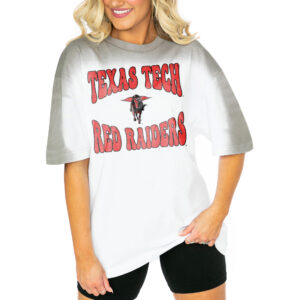 Women's Gameday Couture  White/Gray Texas Tech Red Raiders Campus Glory Colorwave Oversized T-Shirt