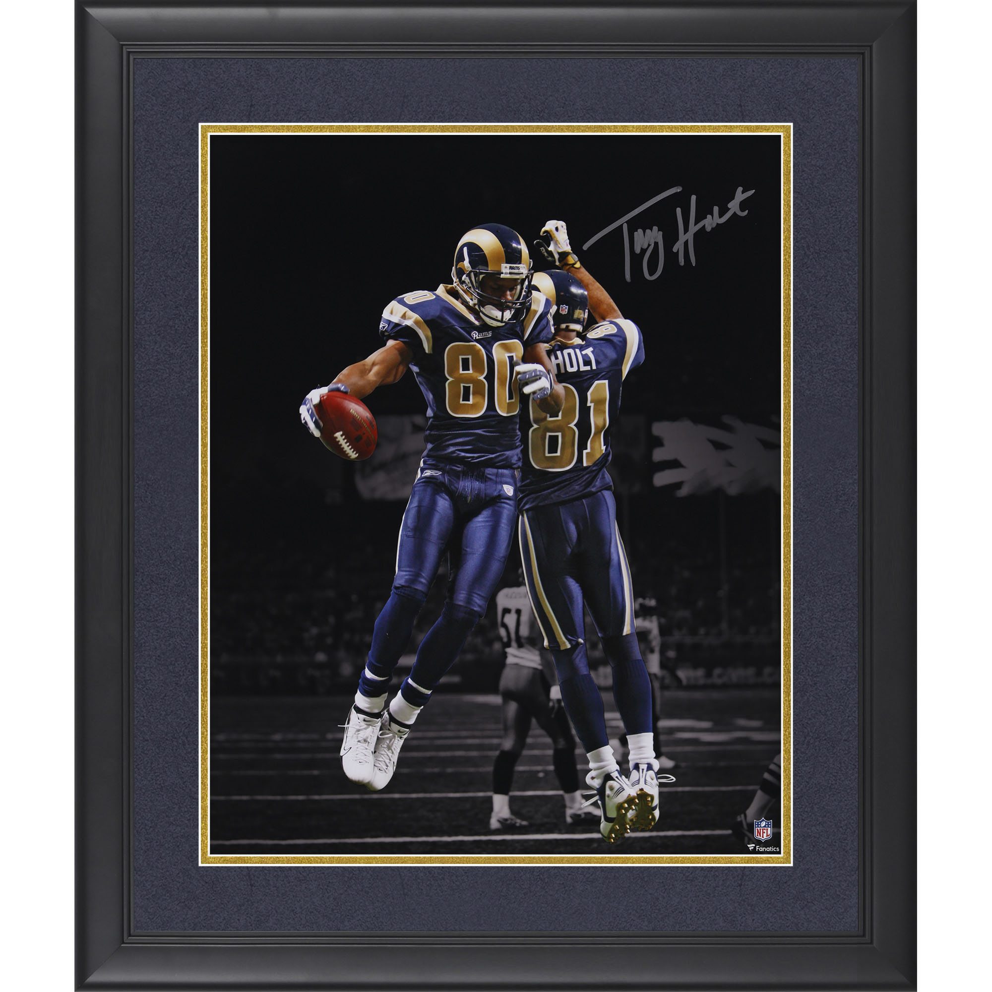 Torry Holt St. Louis Rams Autographed Framed 16" x 20" Celebration with Issac Bruce Photograph