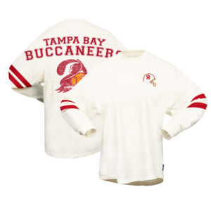 Women's Fanatics Cream Tampa Bay Buccaneers Gridiron Classics Retro Spirit Long Sleeve Top