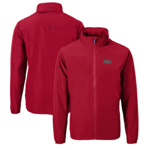 Men's Cutter & Buck Cardinal Central Missouri Mules Charter Eco Recycled Full-Zip Jacket