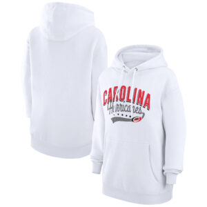 Women's G-III 4Her by Carl Banks  White Carolina Hurricanes Filigree Logo Pullover Hoodie