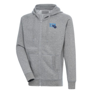 Men's Antigua  Heather Gray Tennessee Titans Victory Full-Zip Hoodie