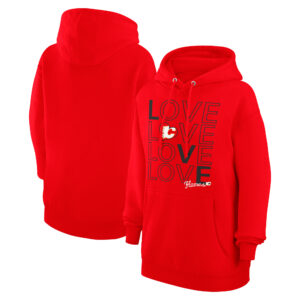 Women's G-III 4Her by Carl Banks  Red Calgary Flames Hockey Love Fleece Pullover Hoodie