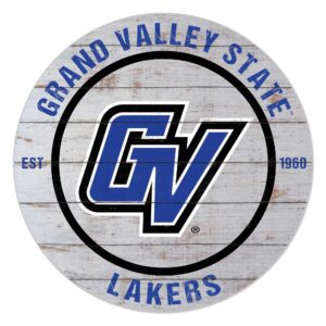 Grand Valley State Lakers 20" Indoor/Outdoor Weathered Circle Sign