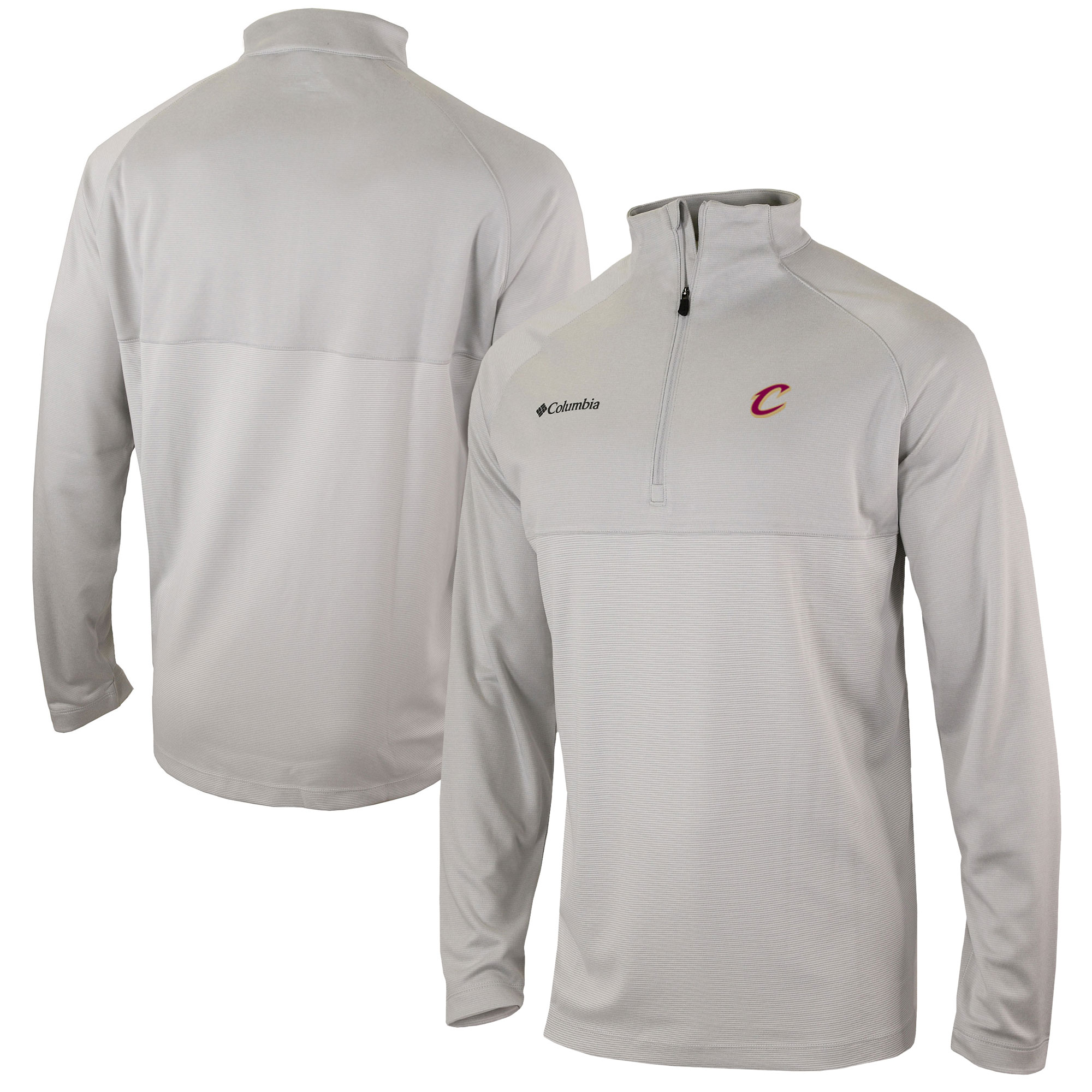 Men's Columbia Heather Gray Cleveland Cavaliers Omni-Wick Rockin' It Quarter-Zip Pullover Top