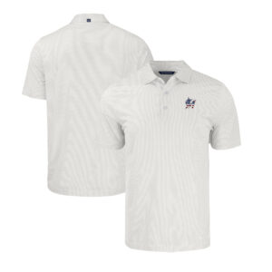 Men's Cutter & Buck  White/Gray Miami Marlins Stars & Stripes Pike Eco Symmetry Print Stretch Recycled Polo