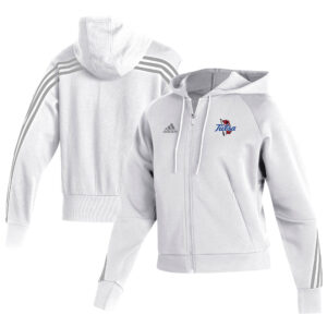 Women's adidas  White Tulsa Golden Hurricane Fashion Full-Zip Hoodie
