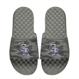 Men's ISlide Gray Colorado Rockies Camo Slide Sandals