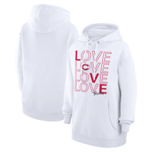 Women's G-III 4Her by Carl Banks  White Cincinnati Reds Love Graphic Fleece Hoodie