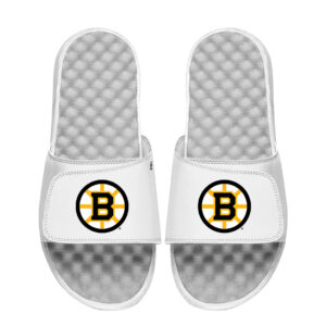 Men's ISlide White Boston Bruins Centennial Slide Sandals