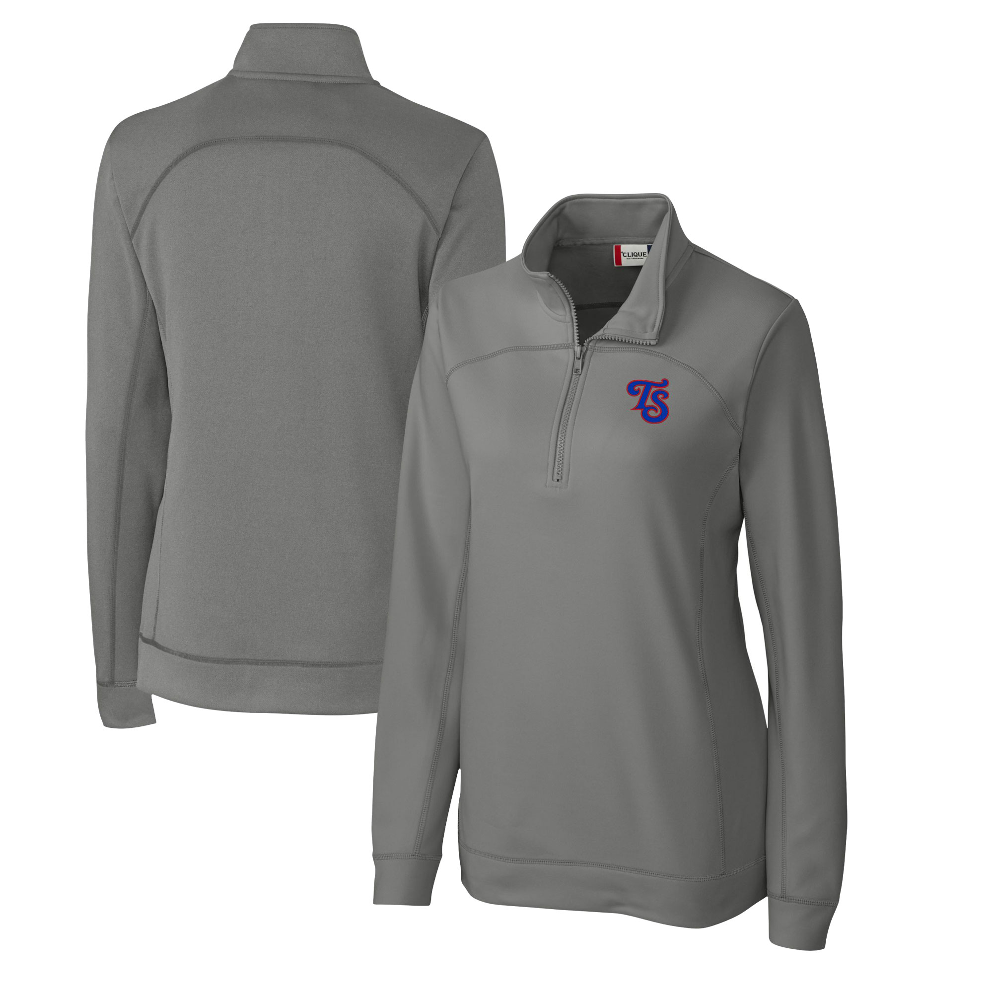 Women's Cutter & Buck Gray Tennessee Smokies Clique Helsa Performance Half-Zip Sweatshirt