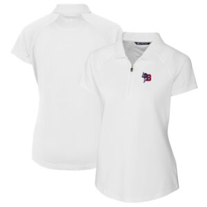 Women's Cutter & Buck  White Buffalo Bisons Forge DryTec Raglan Stretch Polo