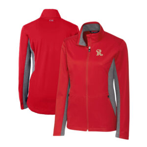 Women's  Cutter & Buck  Red Frisco RoughRiders Navigate Softshell Full-Zip Jacket