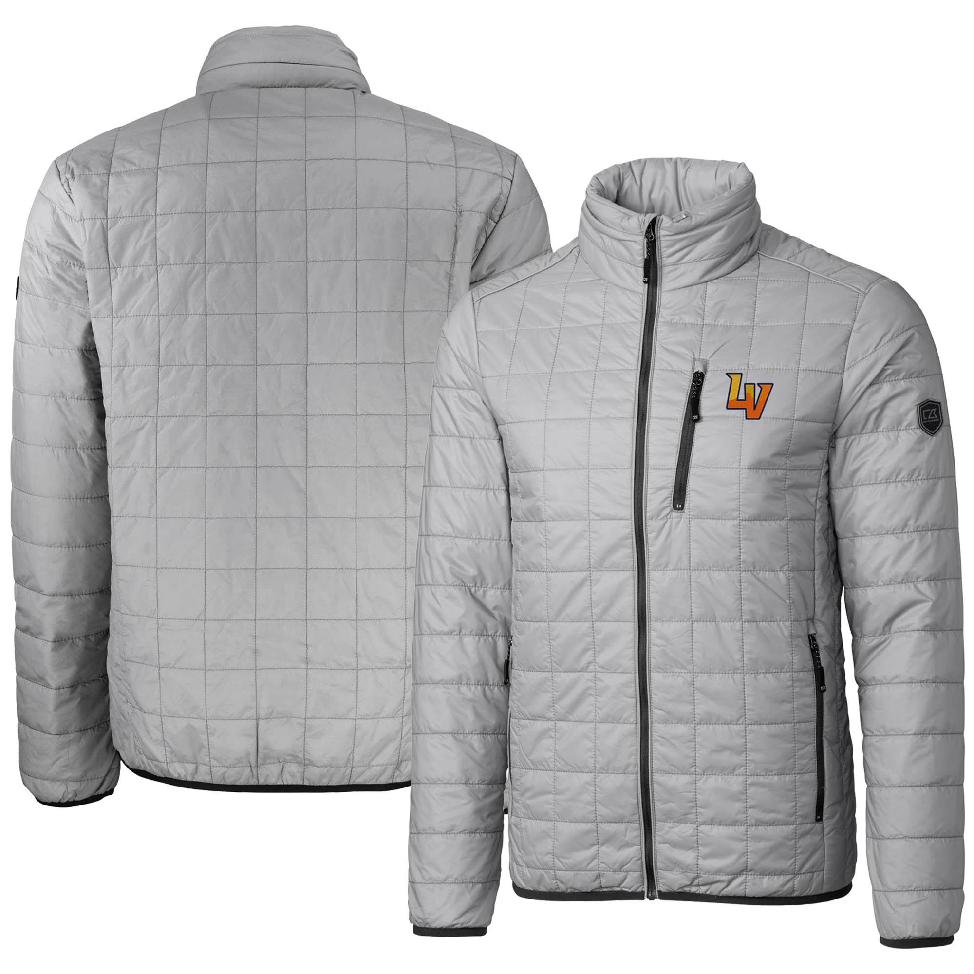 Men's Cutter & Buck Gray Las Vegas Aviators Rainier PrimaLoft Eco Insulated Full-Zip Puffer Jacket