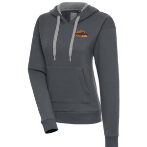 Women's Antigua  Charcoal Pepperdine Waves Victory Pullover Hoodie