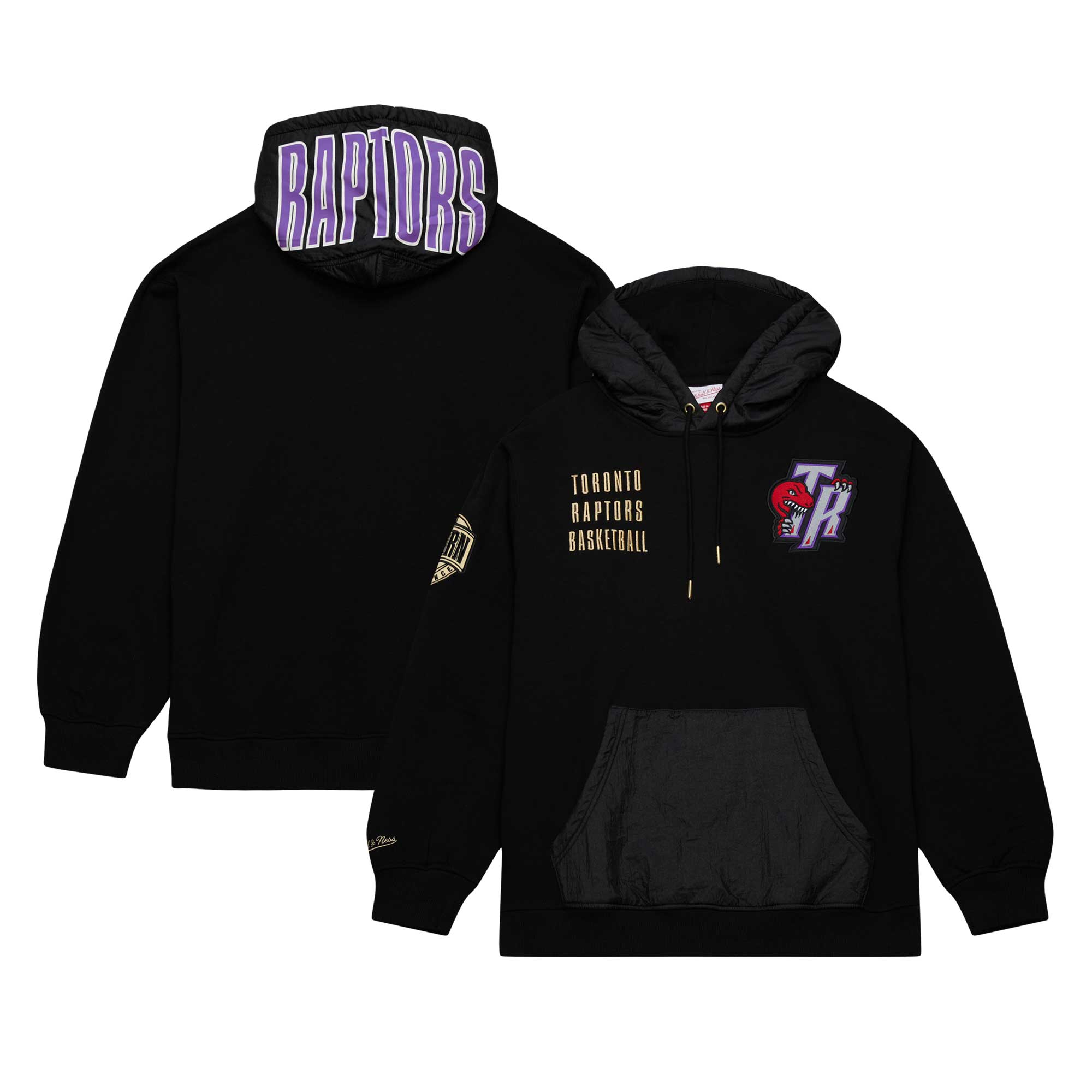 Men's Mitchell & Ness Black Toronto Raptors Team OG 2.0 Vintage Logo Fleece Pullover Hoodie - Image 8