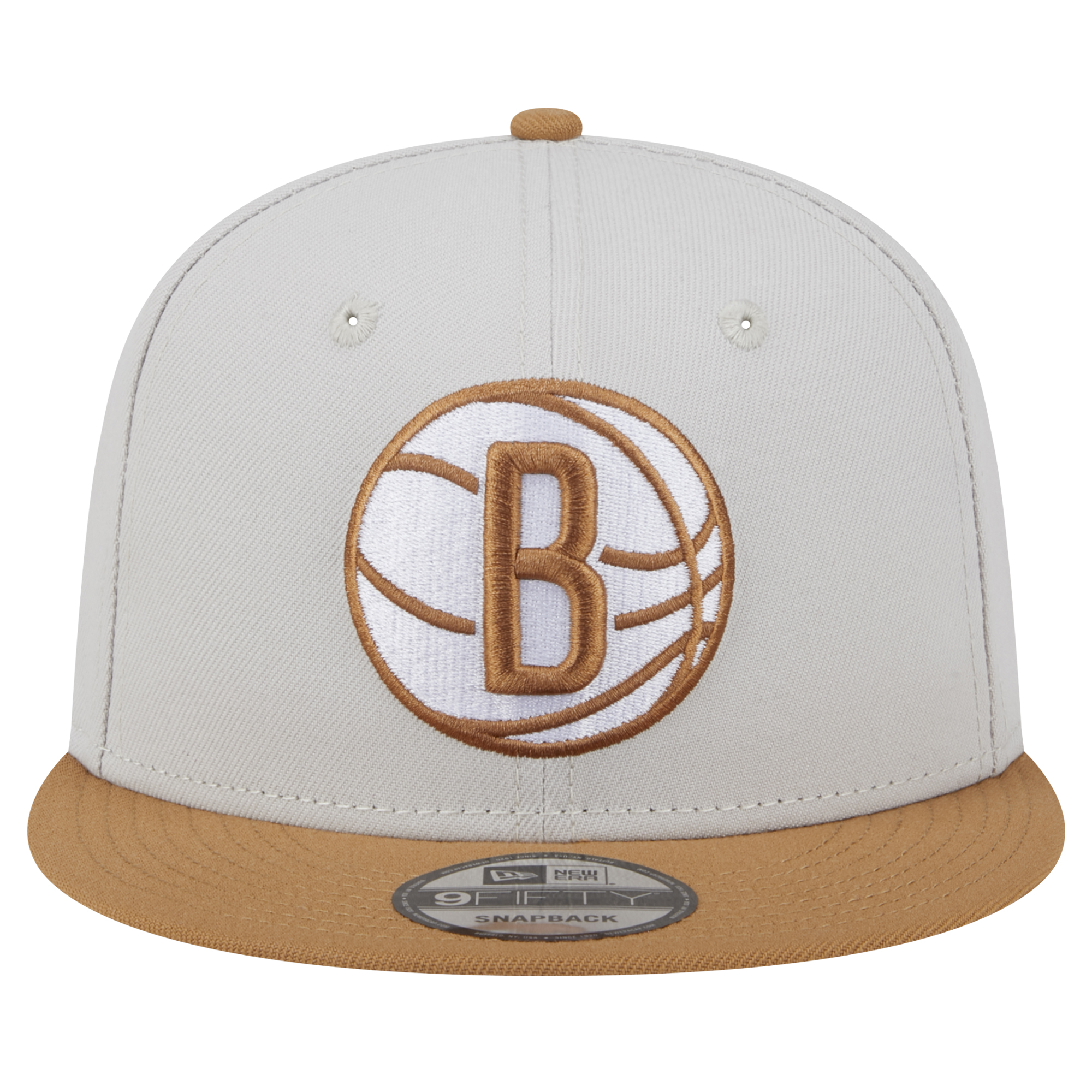 Men's New Era Cream/Tan Brooklyn Nets Color Pack 2-Tone 9FIFTY Snapback Hat - Image 3