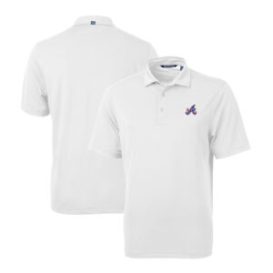 Men's Cutter & Buck White Atlanta Braves City Connect Virtue Eco Pique Recycled Big & Tall Polo
