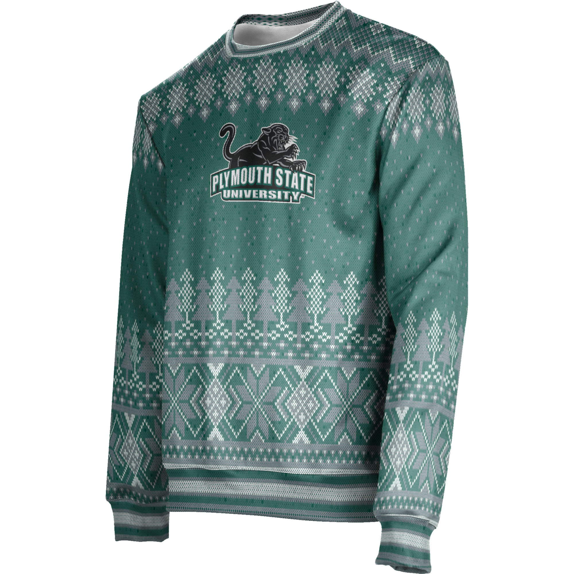 Men's ProSphere Green Plymouth State Panthers Holiday Pullover Sweatshirt - Image 3