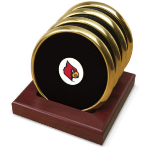 Gold Louisville Cardinals 4-Pack Coaster Set