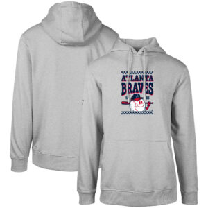 Men's Levelwear  Gray Atlanta Braves  Podium Inaugural Pullover Hoodie
