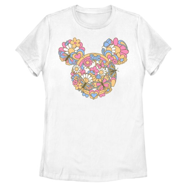 Women's Mad Engine  White Mickey & Friends Butterfly Mickey Mouse Graphic T-Shirt