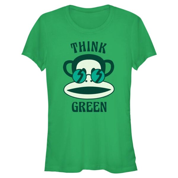 Women's Mad Engine  Kelly Green Paul Frank Think Green Monkey Head Graphic T-Shirt
