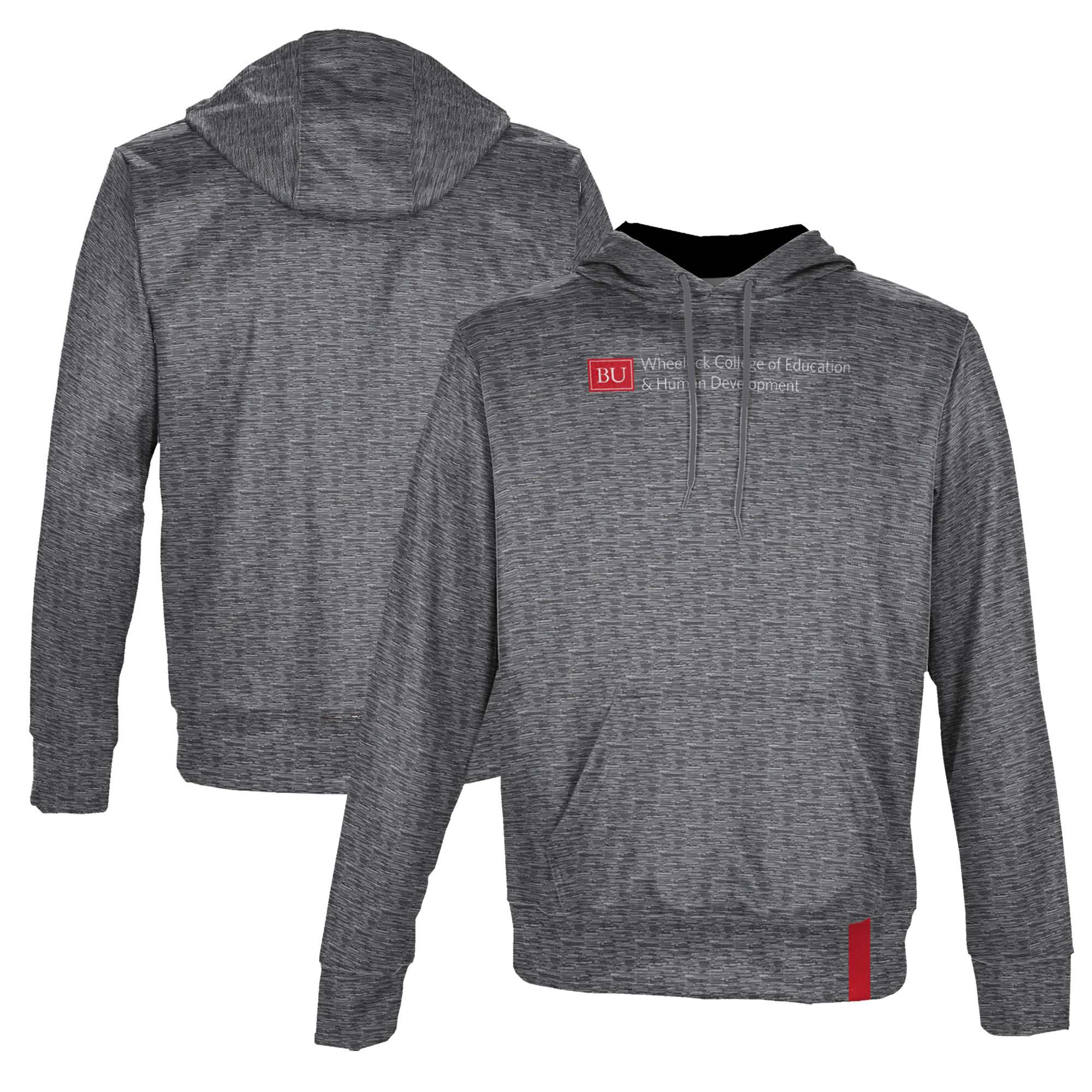 Men's ProSphere Heather Gray Boston University Wheelock College of Education & Human Development Pullover Hoodie - Image 5