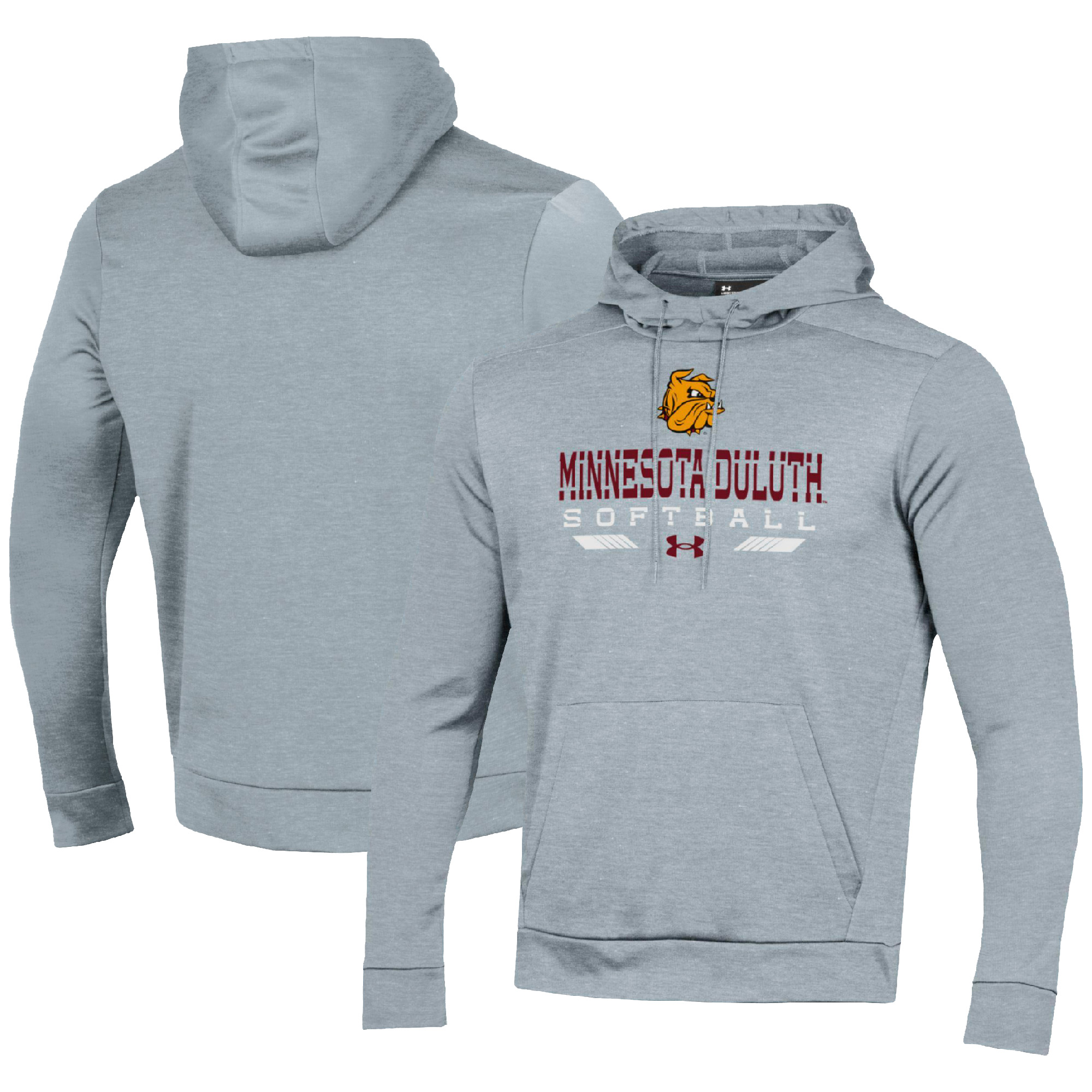 Men's Under Armour Gray Minnesota Duluth Bulldogs Softball Pullover Hoodie