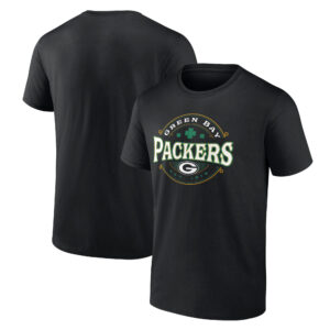 Men's  Black Green Bay Packers St. Patrick's Day Lucky T-Shirt