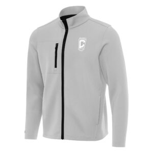 Men's Antigua Gray Columbus Crew Objection Full-Zip Jacket