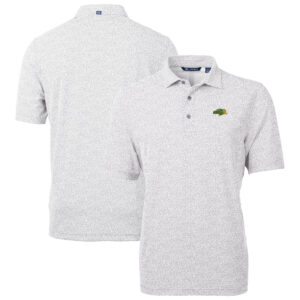 Men's Cutter & Buck White NDSU Bison Virtue Eco Pique Botanical Print Recycled DryTec Polo