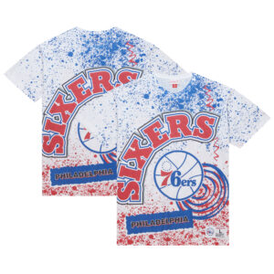 Men's Mitchell & Ness  White Philadelphia 76ers Team Burst Sublimated T-Shirt