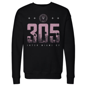 Men's 500 Level Black Inter Miami CF 305 Area Code Pullover Crewneck Sweatshirt