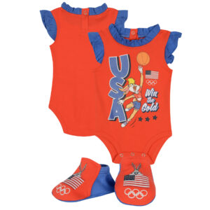 Girls Newborn & Infant  Red Team USA Looney Tunes Bodysuit and Bootie Set