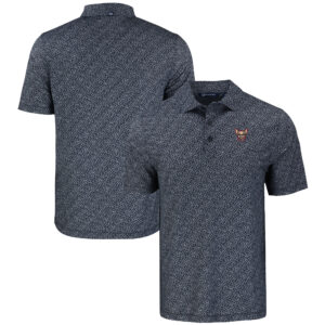 Men's Cutter & Buck Black El Paso Chihuahuas Pike Eco Pebble Print Stretch Recycled Polo