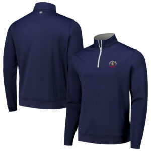 Men's 2025 U.S. Open Peter Millar Navy Perth Performance Quarter-Zip Top