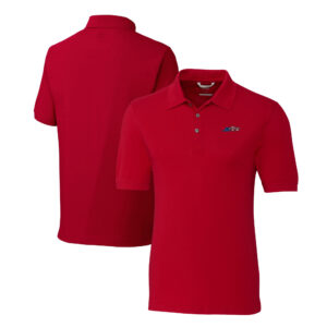 Men's Cutter & Buck Red New York Jets Americana DryTec Advantage Tri-Blend Pique Polo