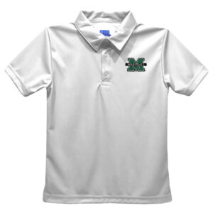 Youth Vive La Fete  White Marshall Thundering Herd Solid Polo