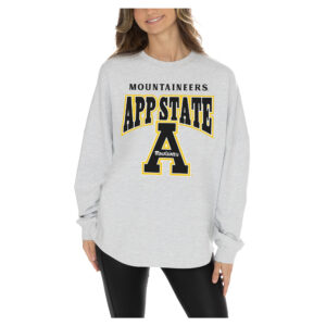 Women's Gameday Couture  Ash Appalachian State Mountaineers Relaxed Fit French Terry Pullover Sweatshirt