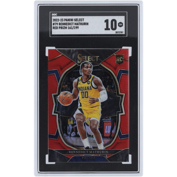 Bennedict Mathurin Indiana Pacers 2022-23 Panini Select Red Prizm #79 #161/199 SGC Authenticated 10 Rookie Card