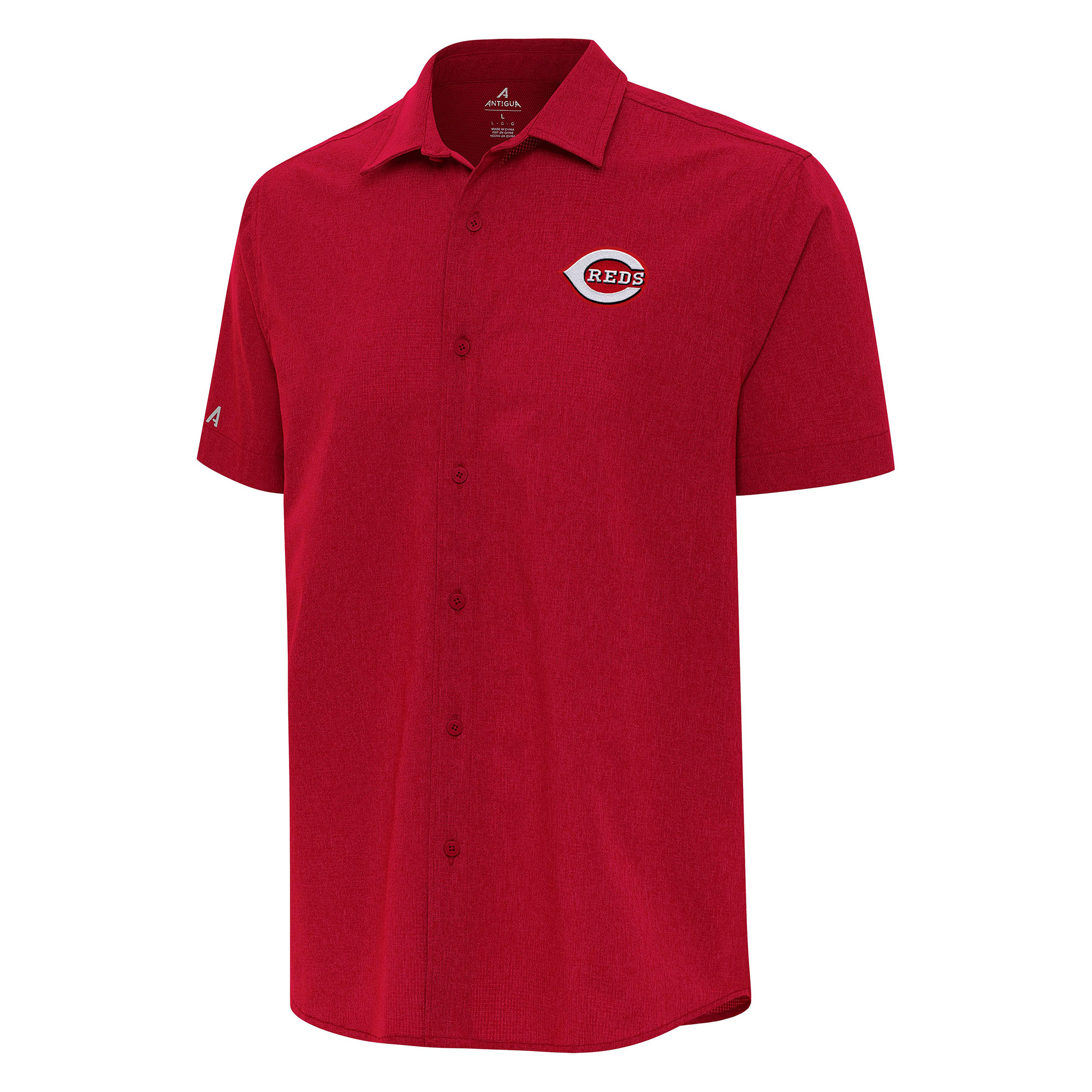 Men's Antigua Red Cincinnati Reds Activate Button-Up Shirt