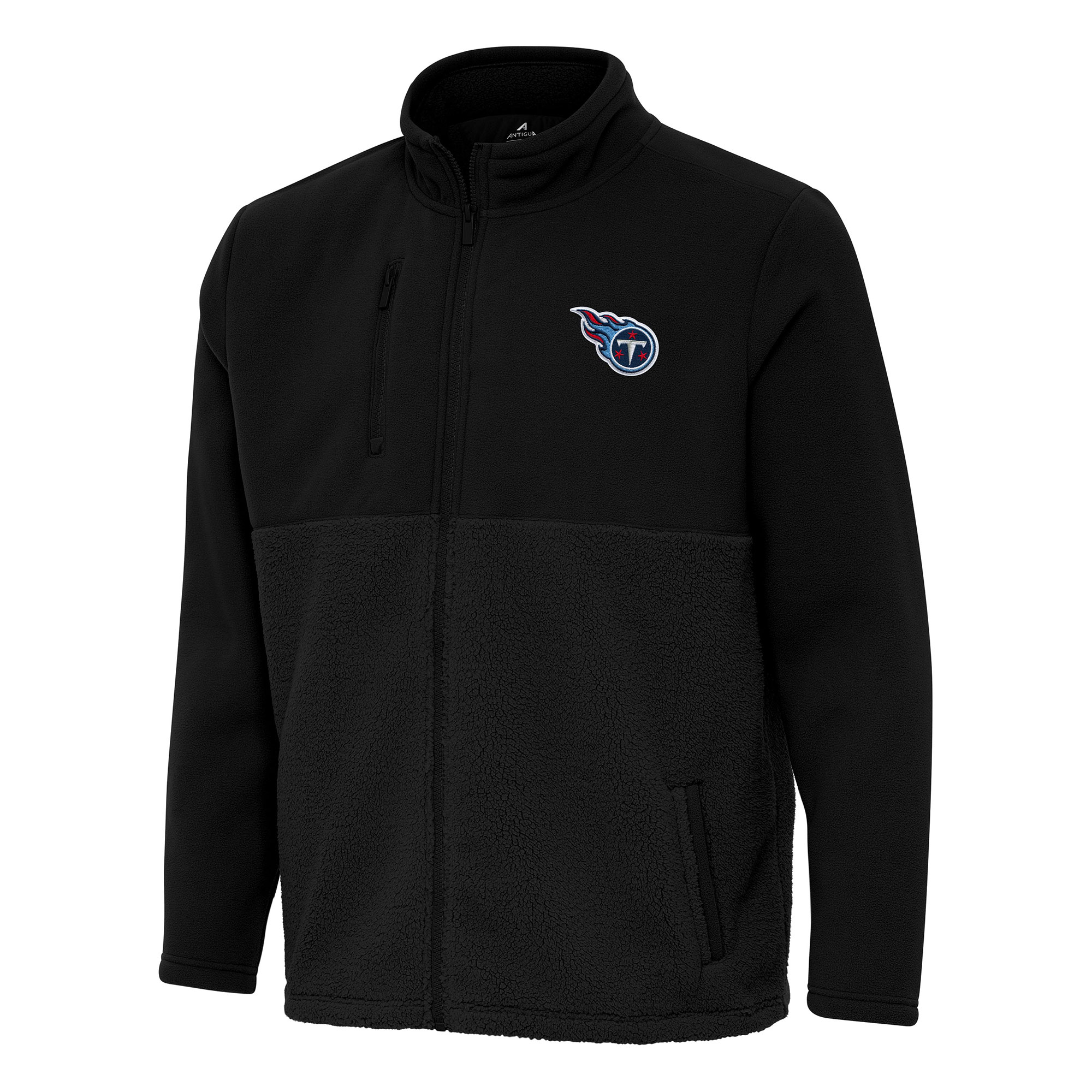 Men's Antigua Black Tennessee Titans Daily Fused Full-Zip Jacket