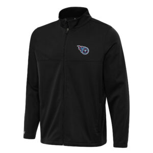 Men's Antigua Black Tennessee Titans  Links 2 Full-Zip Golf Jacket