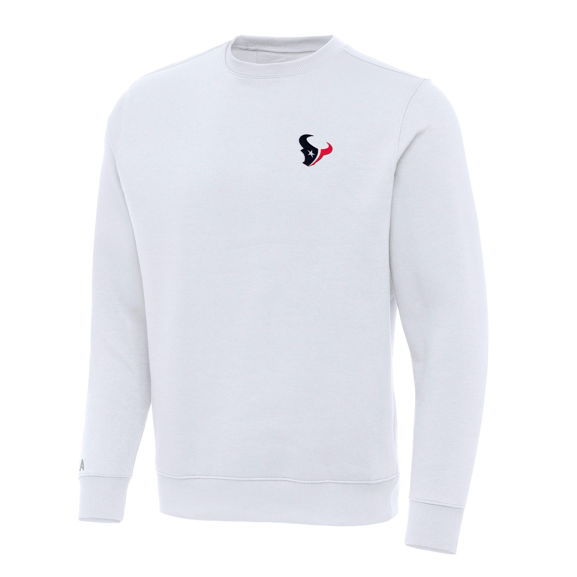 Men's Antigua White Houston Texans Victory Pullover Sweatshirt