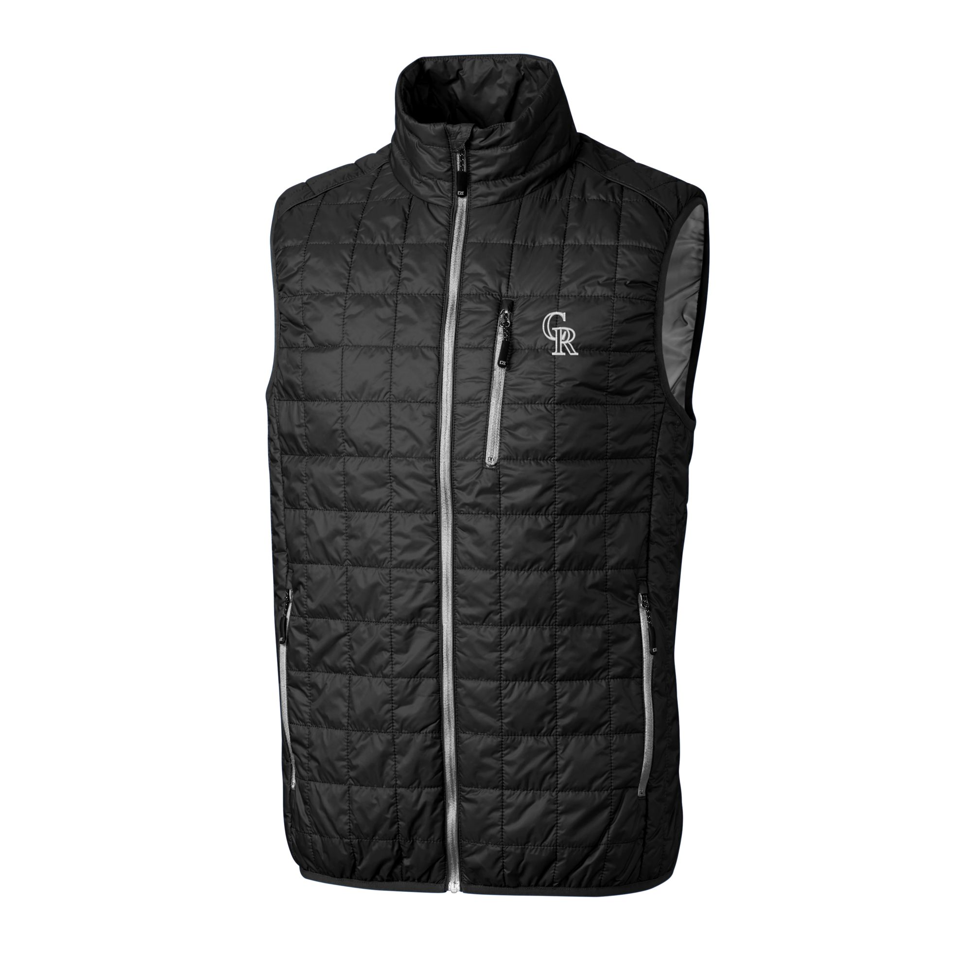 Men's Cutter & Buck Navy Citadel Bulldogs Vault Rainier Primaloft Eco Full-Zip Hooded Jacket - Image 3
