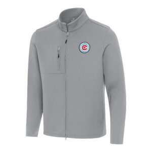 Men's Antigua Gray Chicago Fire Objection Full-Zip Jacket