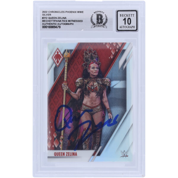 Zelina Vega WWE Autographed 2022 Panini Chronicles Phoenix Silver #312 Beckett Fanatics Witnessed Authenticated 10 Card