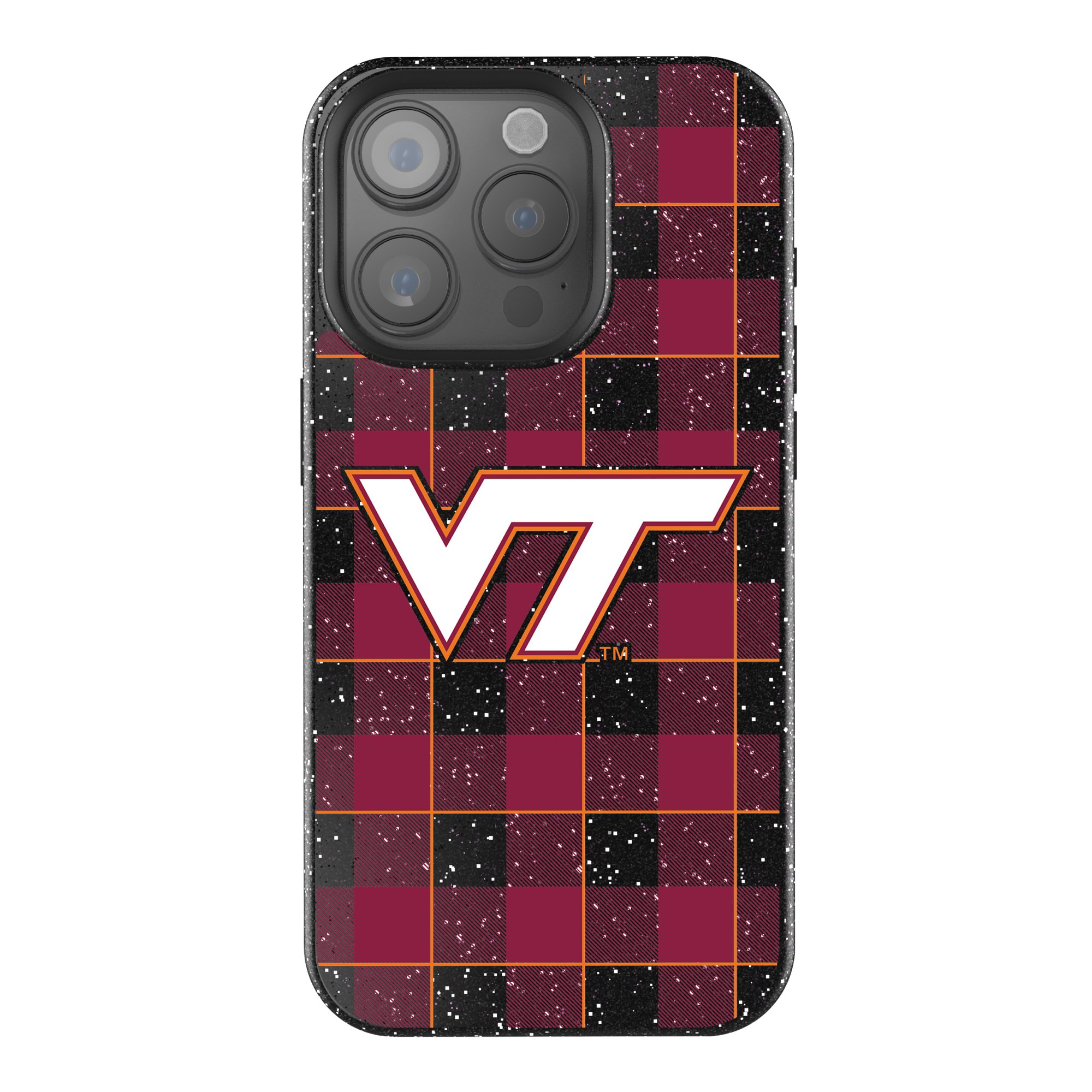 Keyscaper Virginia Tech Hokies Plaid Bling iPhone Case
